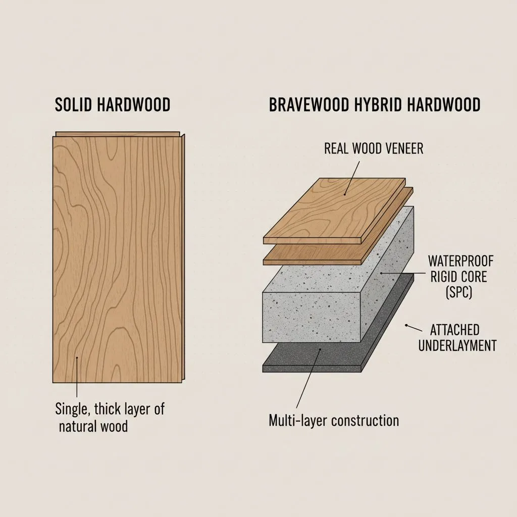 Bravewood Hybrid Hardwood vs. Solid Hardwood: The Unbiased Guide for Your Home