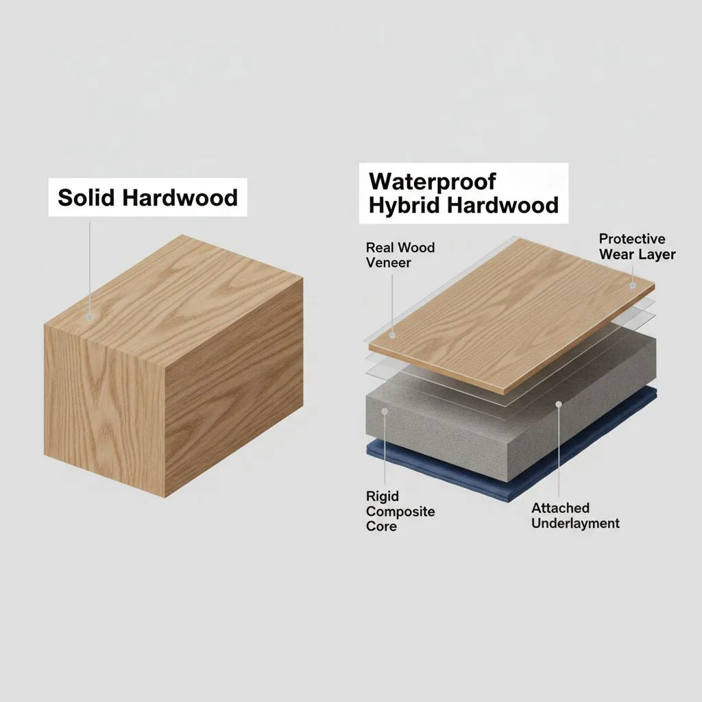 Waterproof Hybrid Hardwood vs. Solid Hardwood: The Ultimate Guide to a Life-Proof Floor