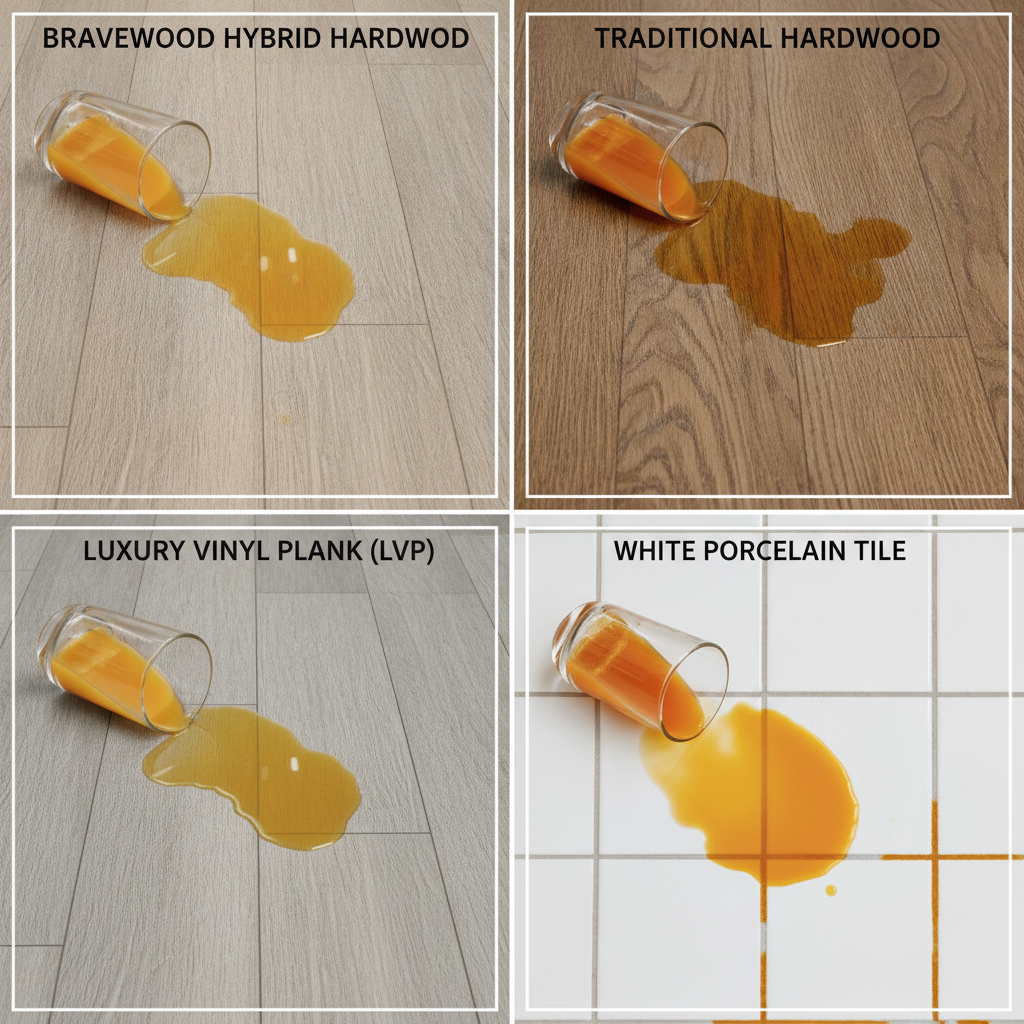 Kitchen Flooring Spill Test Comparison