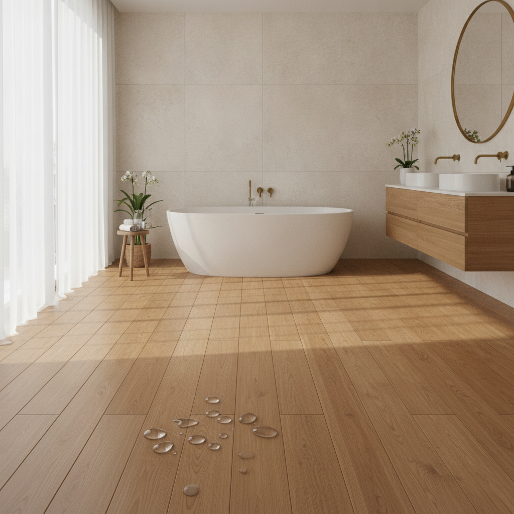 Luxury Bathroom with Waterproof Hardwood