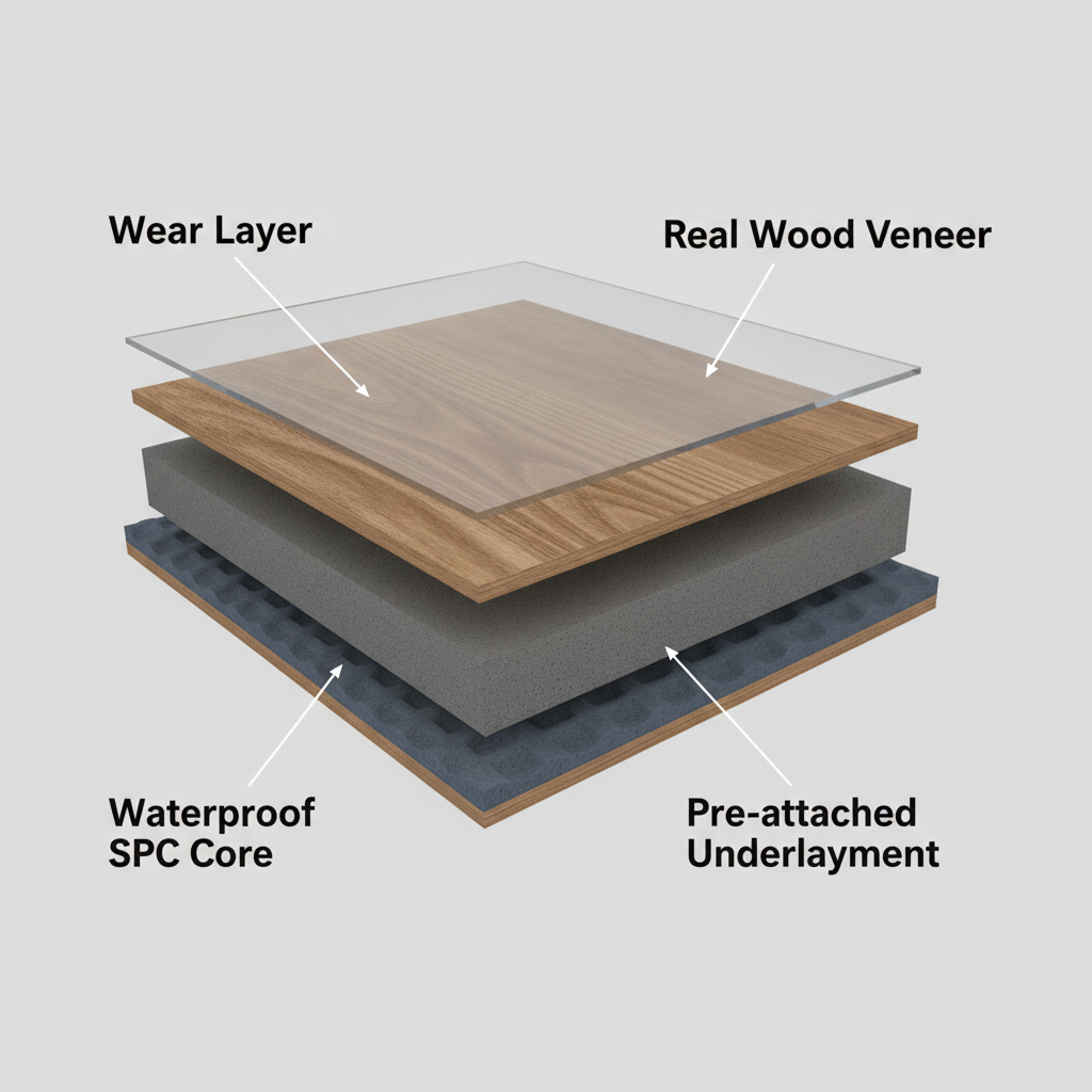 The Anatomy of a Waterproof Hybrid Hardwood Plank
